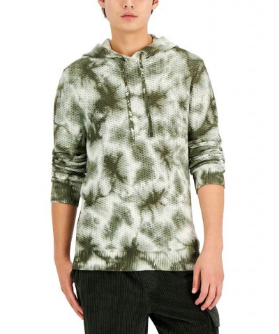 Men's Tie Dye Hoodie Sweater Green $20.26 Sweaters