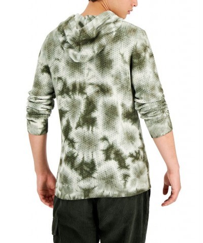 Men's Tie Dye Hoodie Sweater Green $20.26 Sweaters