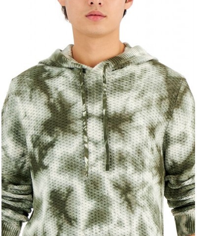 Men's Tie Dye Hoodie Sweater Green $20.26 Sweaters