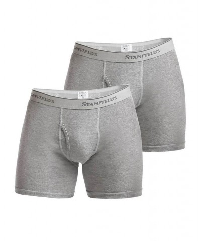 Men's Supreme Cotton Blend Boxer Briefs, Pack of 2 Gray $34.80 Underwear