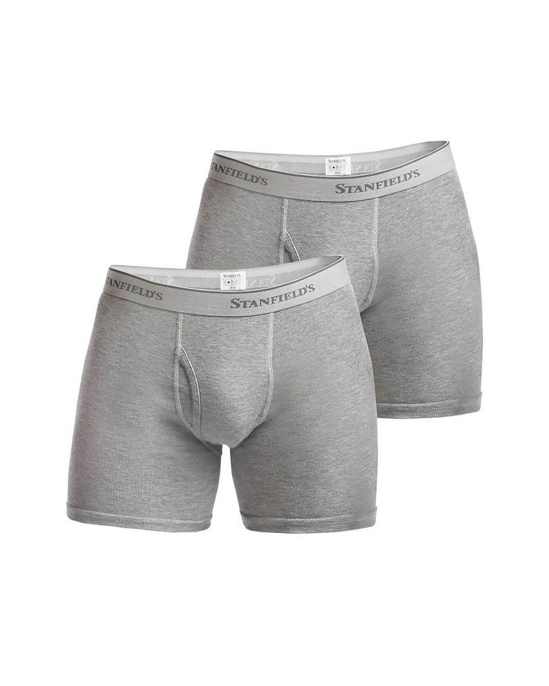 Men's Supreme Cotton Blend Boxer Briefs, Pack of 2 Gray $34.80 Underwear