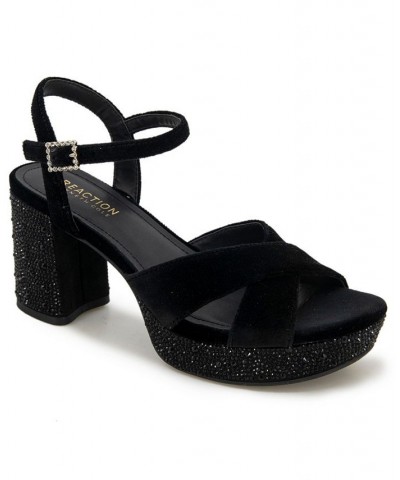 Women's Reeva Criss-Cross Platform Dress Sandals Black $32.70 Shoes