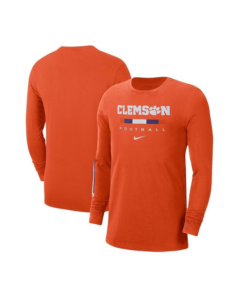 Men's Orange Clemson Tigers Word Long Sleeve T-shirt $16.92 T-Shirts