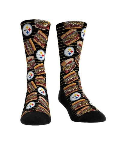 Men's Rock Em Socks Pittsburgh Steelers Localized Food Sandwich Crew Socks $14.40 Socks