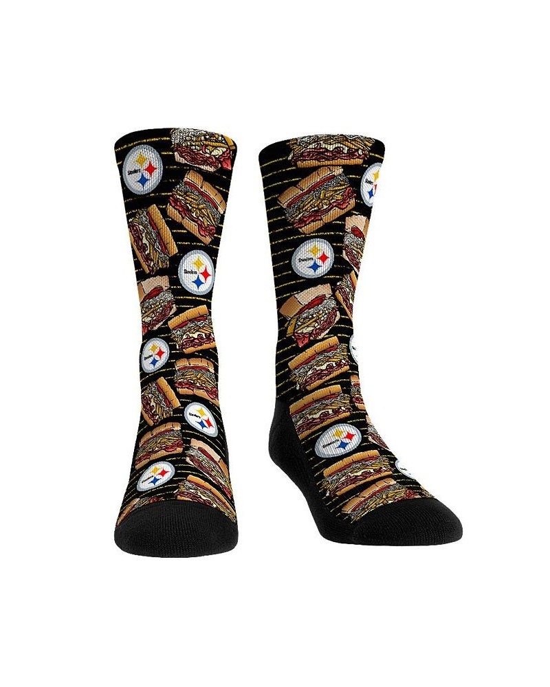 Men's Rock Em Socks Pittsburgh Steelers Localized Food Sandwich Crew Socks $14.40 Socks