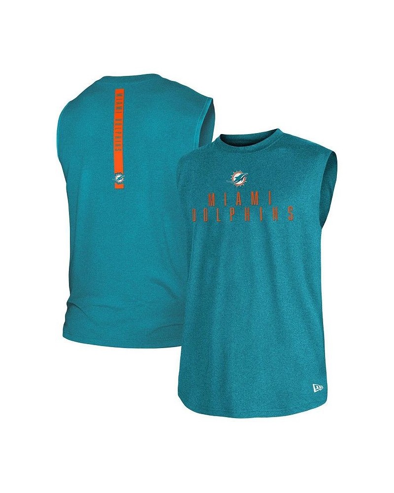 Men's Aqua Miami Dolphins Team Muscle Tank Top $25.64 T-Shirts