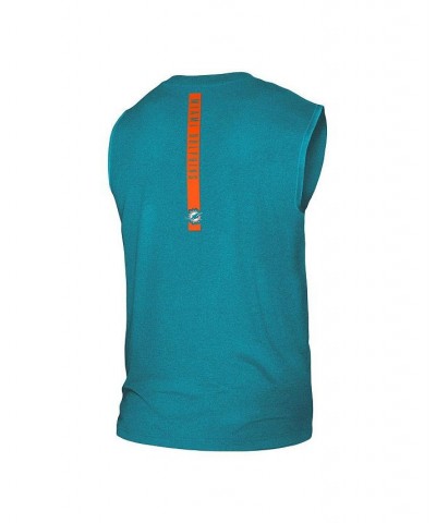 Men's Aqua Miami Dolphins Team Muscle Tank Top $25.64 T-Shirts