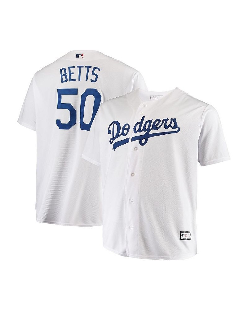 Men's Mookie Betts White Los Angeles Dodgers Big and Tall Replica Player Jersey $41.60 Jersey