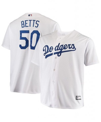 Men's Mookie Betts White Los Angeles Dodgers Big and Tall Replica Player Jersey $41.60 Jersey