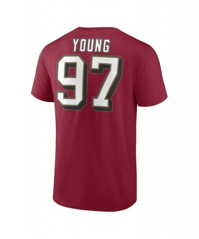 Men's Branded Bryant Young Scarlet San Francisco 49ers Hall of Fame Name and Number T-shirt $20.25 T-Shirts