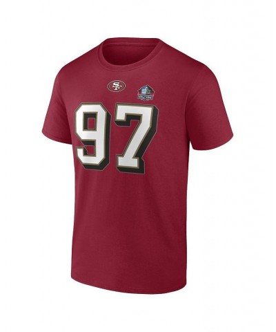 Men's Branded Bryant Young Scarlet San Francisco 49ers Hall of Fame Name and Number T-shirt $20.25 T-Shirts