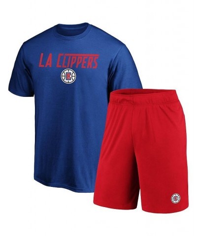 Men's Royal, Red LA Clippers T-shirt and Shorts Combo Pack $25.42 T-Shirts