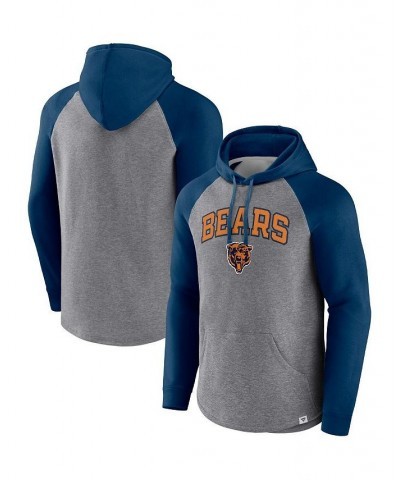 Men's Branded Heathered Gray, Navy Chicago Bears By Design Raglan Pullover Hoodie $39.20 Sweatshirt