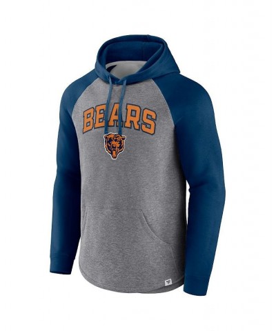 Men's Branded Heathered Gray, Navy Chicago Bears By Design Raglan Pullover Hoodie $39.20 Sweatshirt