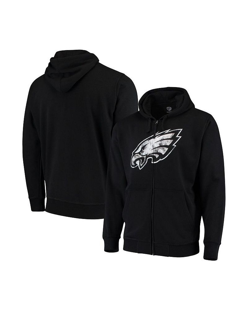 Men's Black Philadelphia Eagles Primary Logo Full-Zip Hoodie $43.19 Sweatshirt