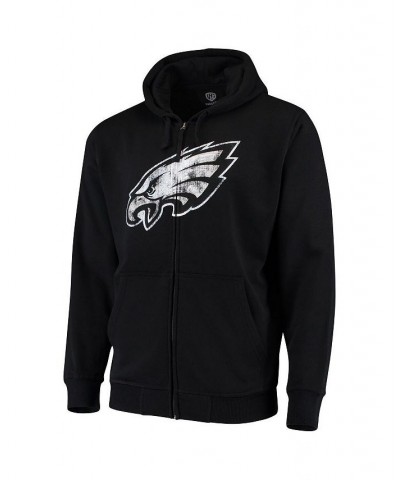 Men's Black Philadelphia Eagles Primary Logo Full-Zip Hoodie $43.19 Sweatshirt