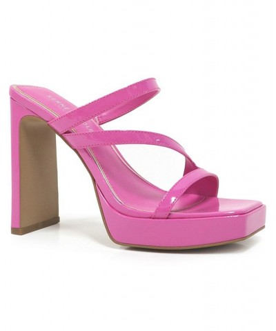 Women's Tala Asymmetrical Platform Sandals Fuschia $50.04 Shoes