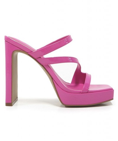 Women's Tala Asymmetrical Platform Sandals Fuschia $50.04 Shoes