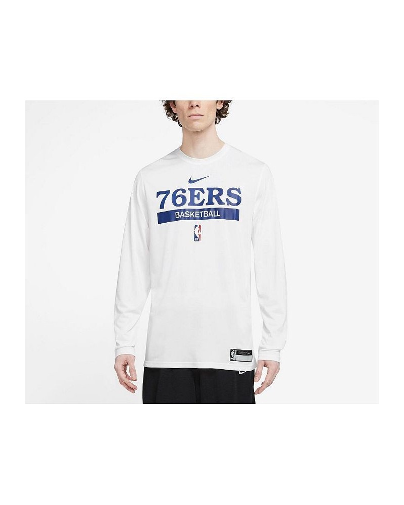 Men's White Philadelphia 76ers 2022/23 Legend On-Court Practice Performance Long Sleeve T-shirt $26.00 T-Shirts