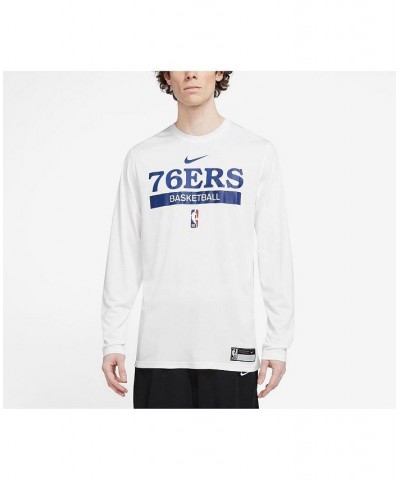 Men's White Philadelphia 76ers 2022/23 Legend On-Court Practice Performance Long Sleeve T-shirt $26.00 T-Shirts