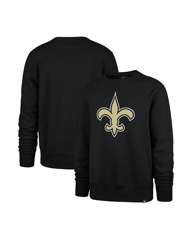 Men's Black New Orleans Saints Imprint Headline Logo Pullover Sweatshirt $24.48 Sweatshirt