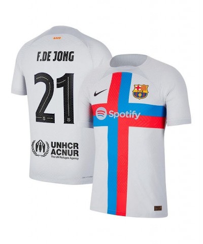 Men's Frenkie de Jong Gray Barcelona 2022/23 Third Vapor Match Authentic Player Jersey $92.45 Jersey