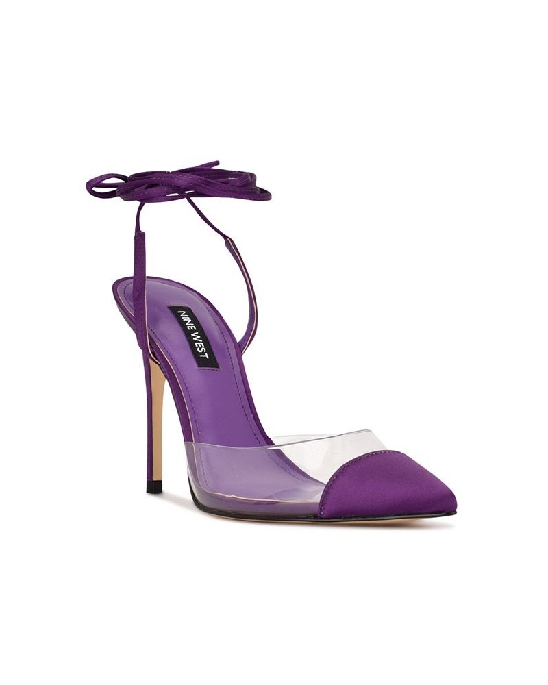 Women's Ferest Ankle Wrap Pumps Purple $39.24 Shoes