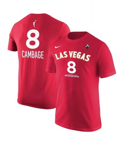 Men's Liz Cambage Red Las Vegas Aces Explorer Edition Name Number T-shirt $14.76 T-Shirts