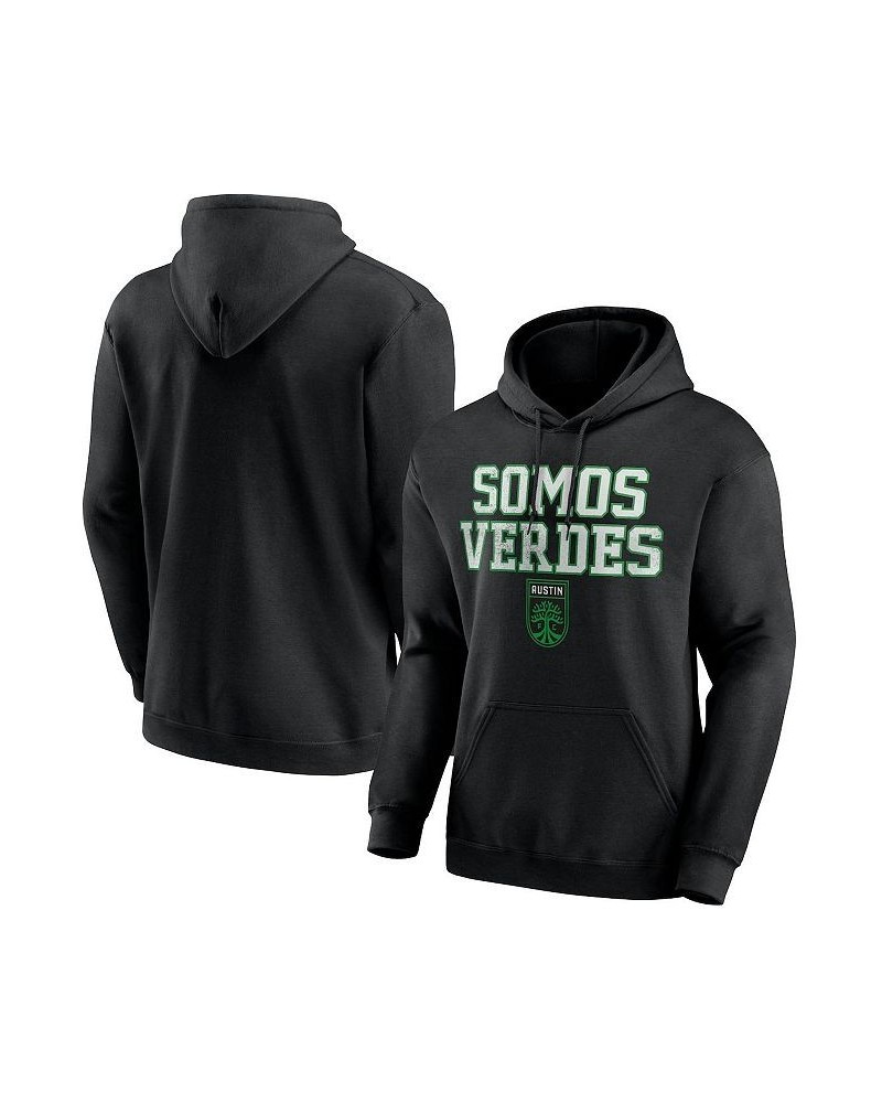 Men's Black Austin FC Scoreboard Pullover Hoodie $35.99 Sweatshirt