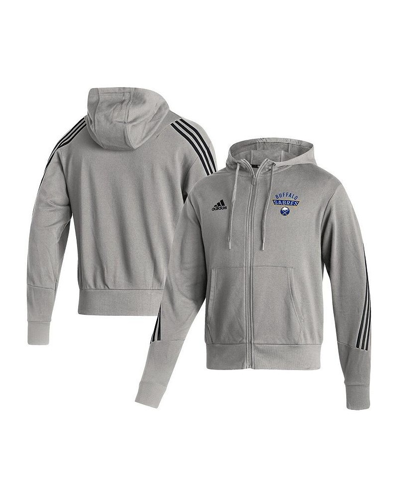 Men's Heathered Gray Buffalo Sabres Fashion Full-Zip Hoodie $29.57 Sweatshirt