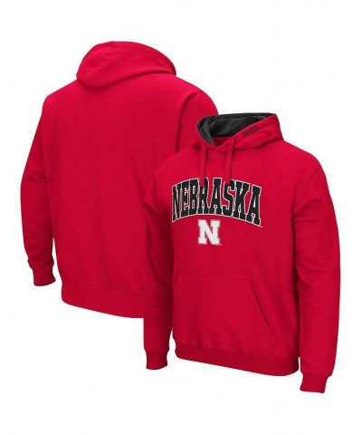 Men's Scarlet Nebraska Huskers Arch & Logo 3.0 Pullover Hoodie $27.00 Sweatshirt