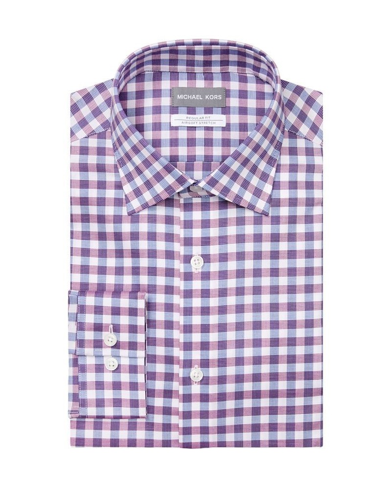 Men's Regular-Fit Performance Stretch Check Dress Shirt Pink $20.68 Dress Shirts