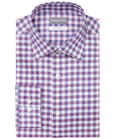 Men's Regular-Fit Performance Stretch Check Dress Shirt Pink $20.68 Dress Shirts