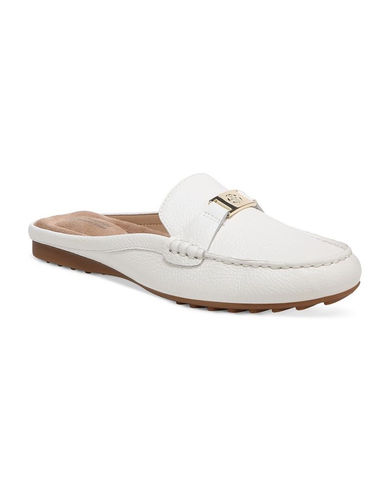 Dejaa Memory Foam Mule Loafer Flats White $42.79 Shoes