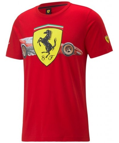 Men's Ferrari Race Heritage Big Shield Short-Sleeve Crewneck T-Shirt Red $29.40 T-Shirts