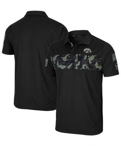 Men's Black Iowa Hawkeyes OHT Military Inspired Appreciation Helo Polo $31.89 Polo Shirts