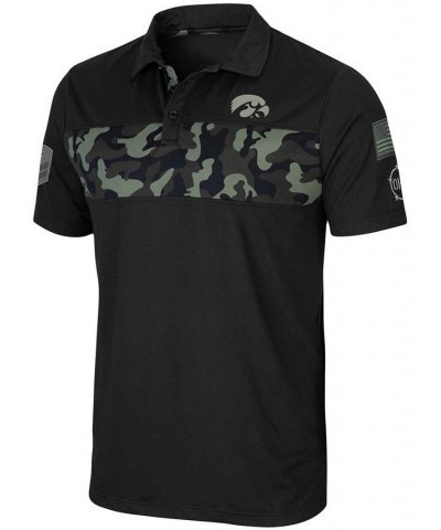 Men's Black Iowa Hawkeyes OHT Military Inspired Appreciation Helo Polo $31.89 Polo Shirts