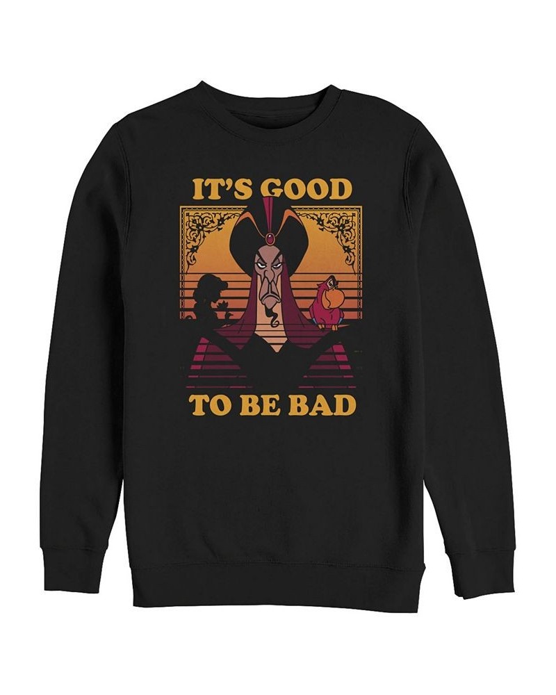 Disney Men's Aladdin Jafar It's Good to be Bad, Crewneck Fleece Black $25.85 Sweatshirt