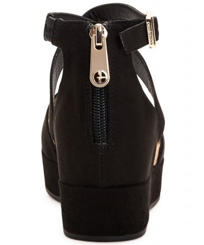 Ellenaa Wedge Sandals Black $43.86 Shoes