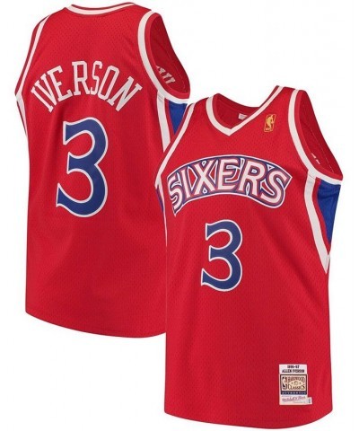 Men's Allen Iverson Red Philadelphia 76ers Hardwood Classics Authentic Jersey $117.80 Jersey