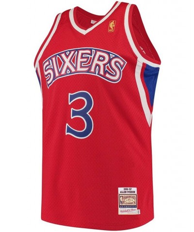 Men's Allen Iverson Red Philadelphia 76ers Hardwood Classics Authentic Jersey $117.80 Jersey