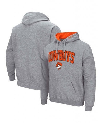 Men's Heathered Gray Oklahoma State Cowboys Arch Logo 3.0 Pullover Hoodie $23.50 Sweatshirt