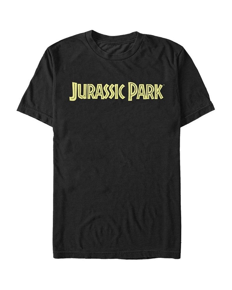 Jurassic Park Men's Classic Simple Logo Short Sleeve T-Shirt Black $14.70 T-Shirts