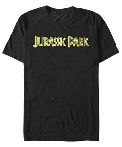 Jurassic Park Men's Classic Simple Logo Short Sleeve T-Shirt Black $14.70 T-Shirts