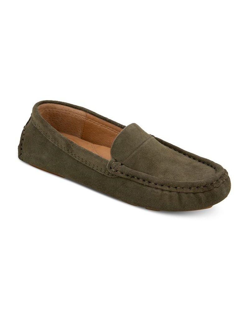 Women's Mina Driving Loafer Flats Green $90.65 Shoes