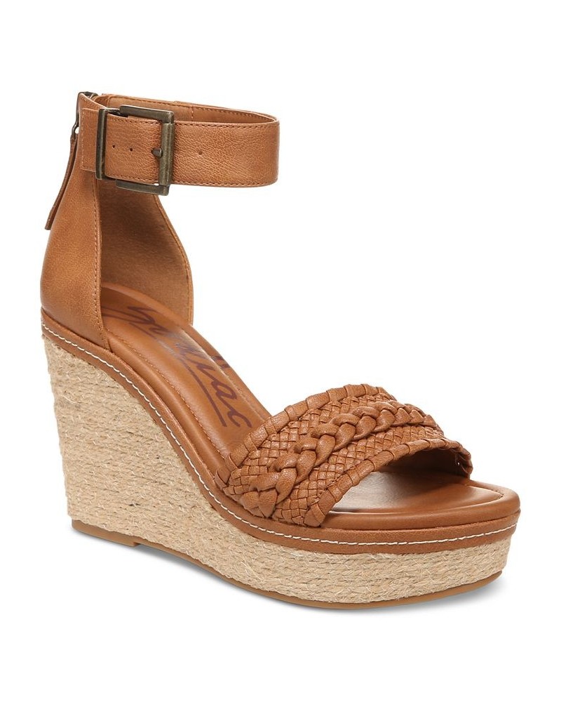 Women's Sabeen Ankle-Strap Espadrille Wedge Sandals PD01 $40.33 Shoes