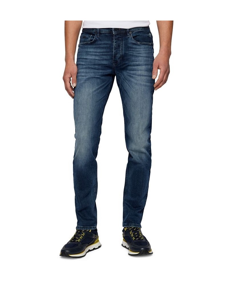 BOSS Men's Tapered-Fit Italian Jeans Blue $60.16 Jeans