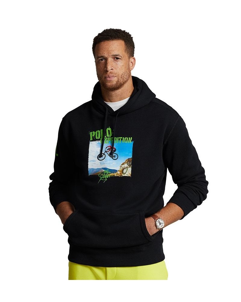 Men's Big & Tall Fleece Graphic Hoodie Black $36.36 Sweatshirt