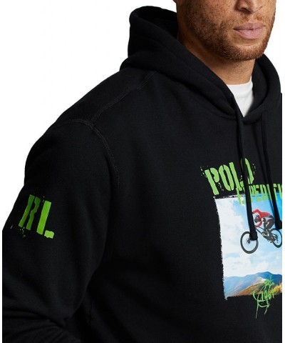 Men's Big & Tall Fleece Graphic Hoodie Black $36.36 Sweatshirt