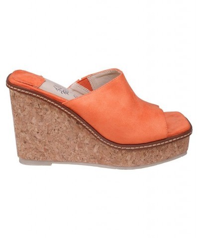 Women's Estela Wedge Sandals Orange $41.59 Shoes